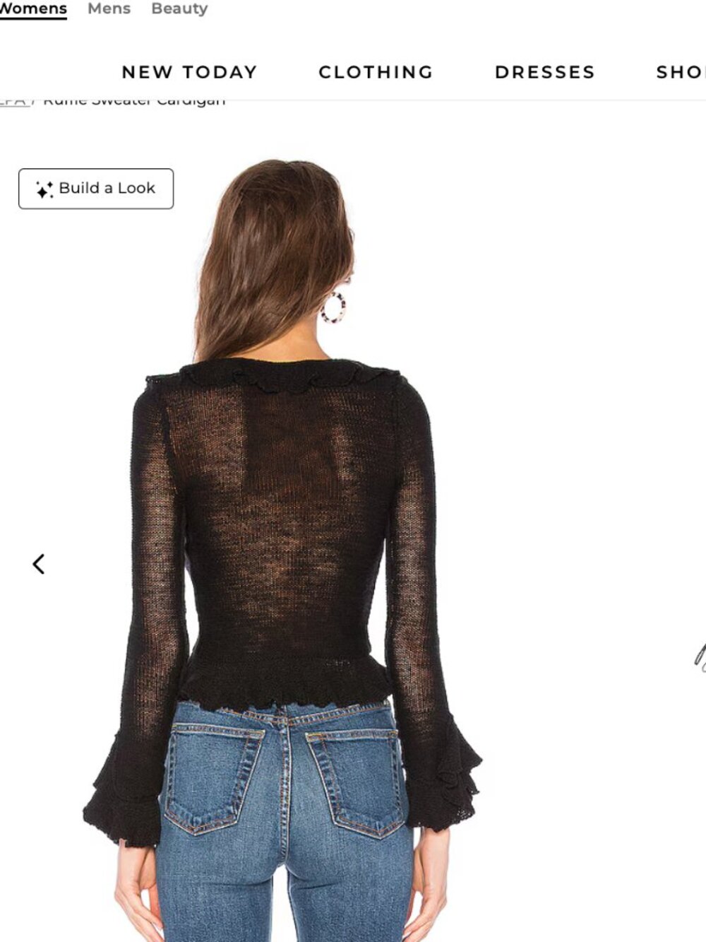 LPA Ruffle Cardigan, Black, Small - Picture 3 of 4